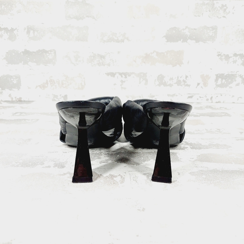 New Marc Fisher LTD Dellian Black Leather Heeled Sandals A212 - Picture 5 of 12